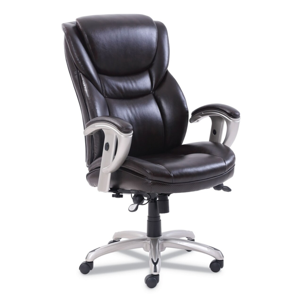 SertaPedic Emerson 300-lb. Capacity Executive Task Chair - Brown/Silver